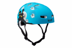 Capacete Kraft Fantasminha Azul Skate Patinete Scooter Elétrica